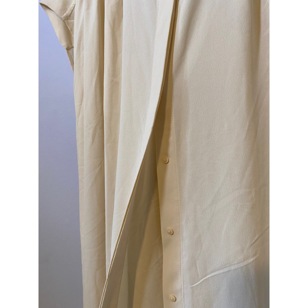 NWT Cream H&M Flowy Sleeveless Shirt Dress Midi Tea Sustainable (Women's M) - Picture 3 of 8